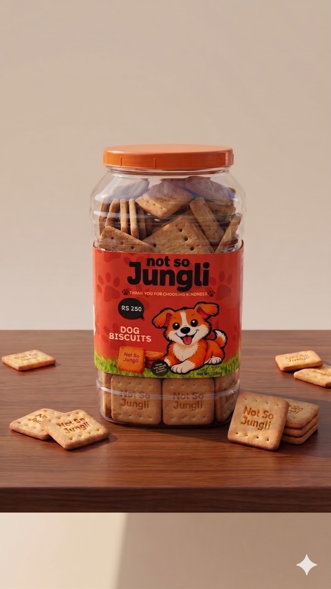 Not So Jungli chicken dog biscuits 800g value pack jar — ₹250